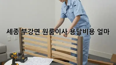 세종 부강면 원룸이사, 용달비용 얼마?